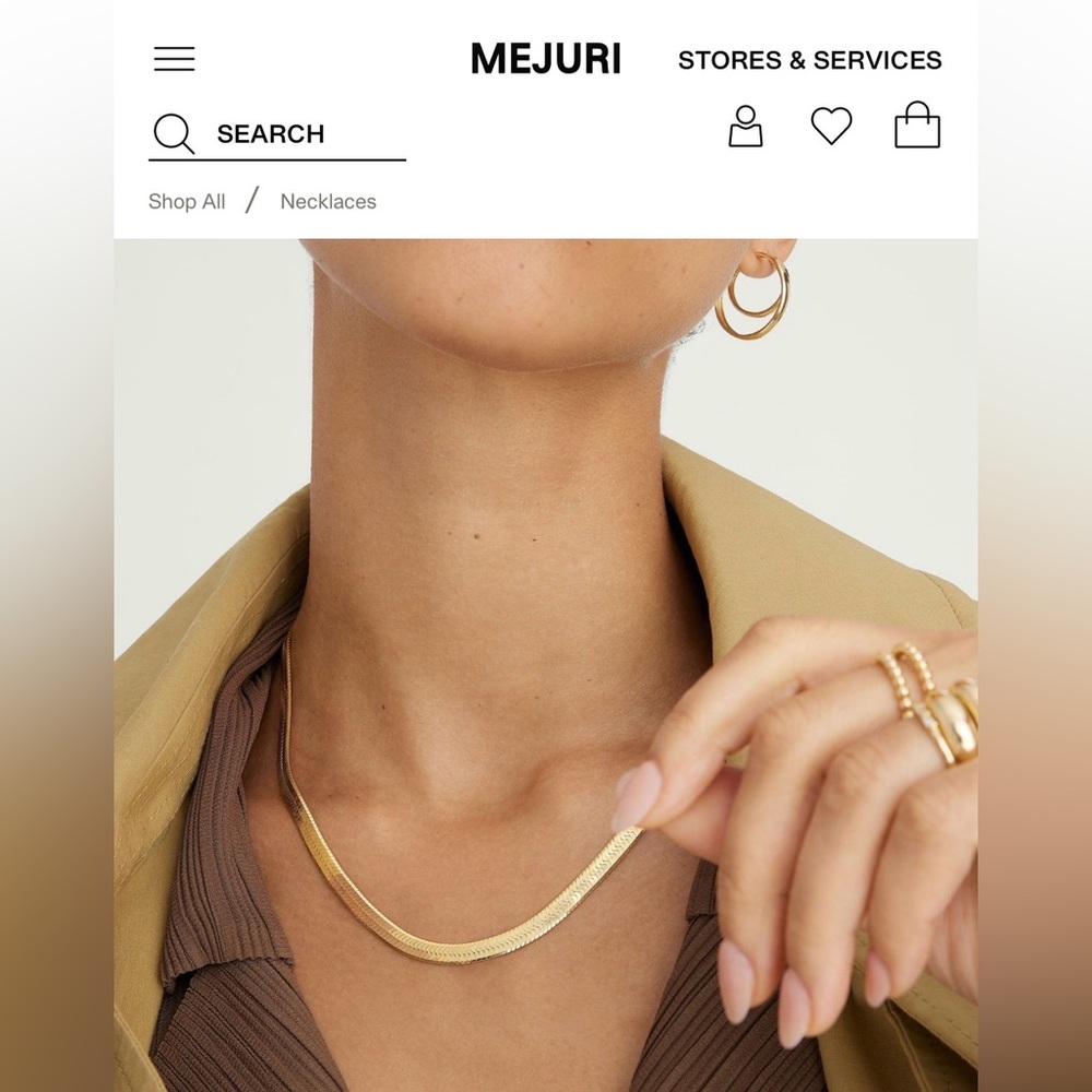 Mejuri Gold Herringbone Necklace